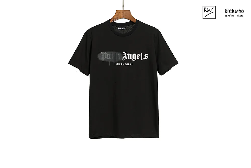 palm angels spray letter t-shirt black