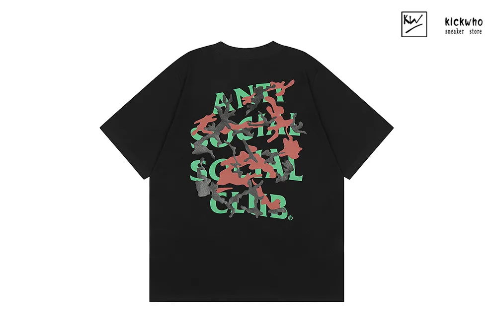 anti social social club reflective letter t-shirt black