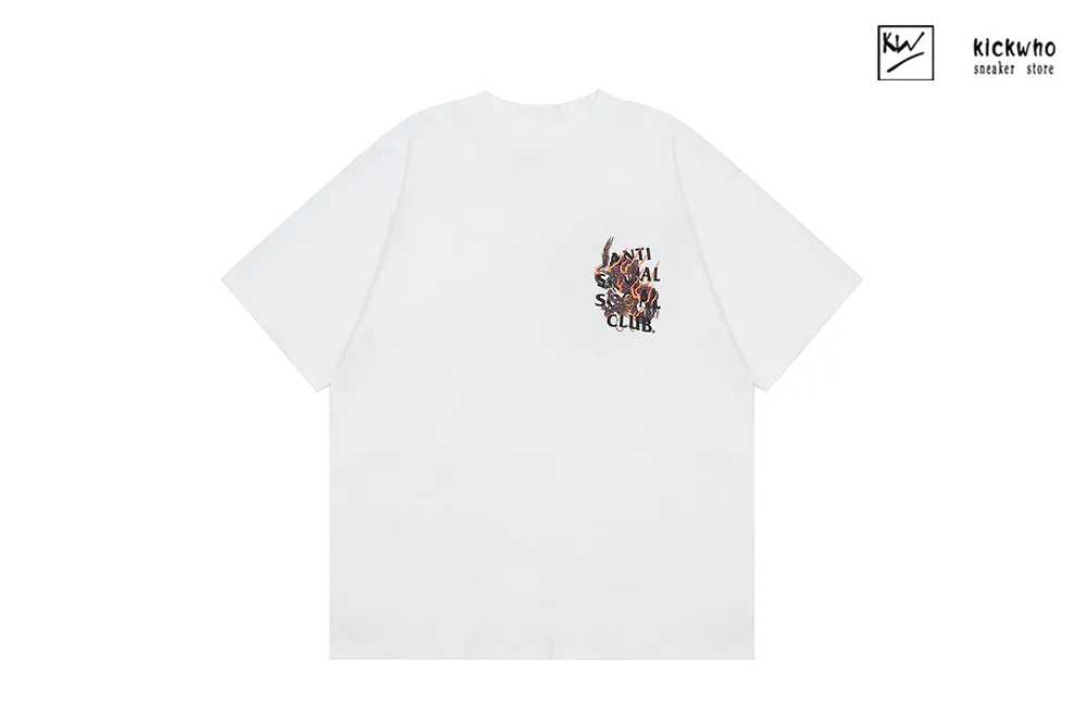 anti social social club chinese dragon t-shirt white