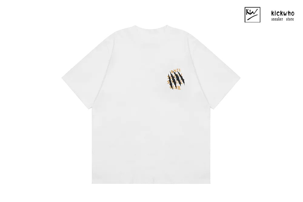 anti social social club scratch printing t-shirt white