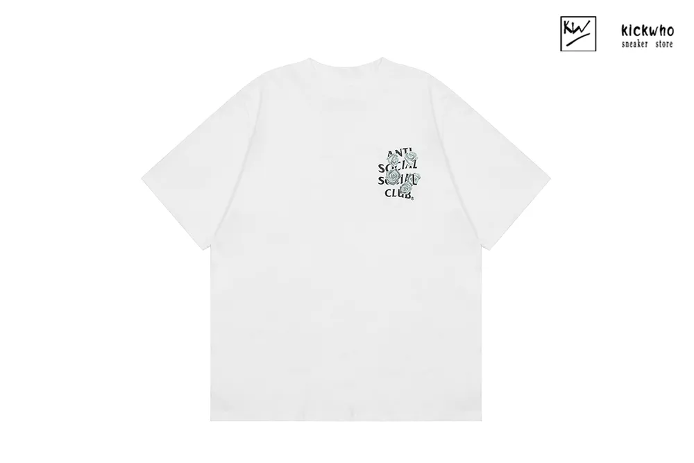 anti social social club flower t-shirt white