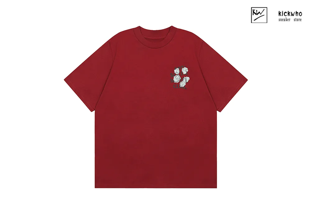 anti social social club flower t-shirt red