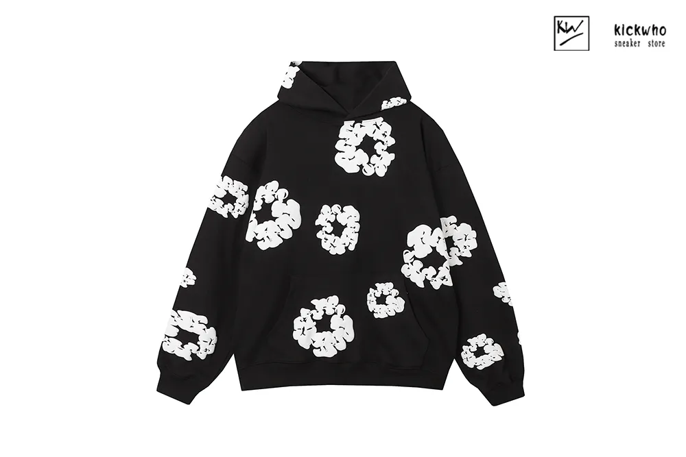 denim tears printing suit hoodie black