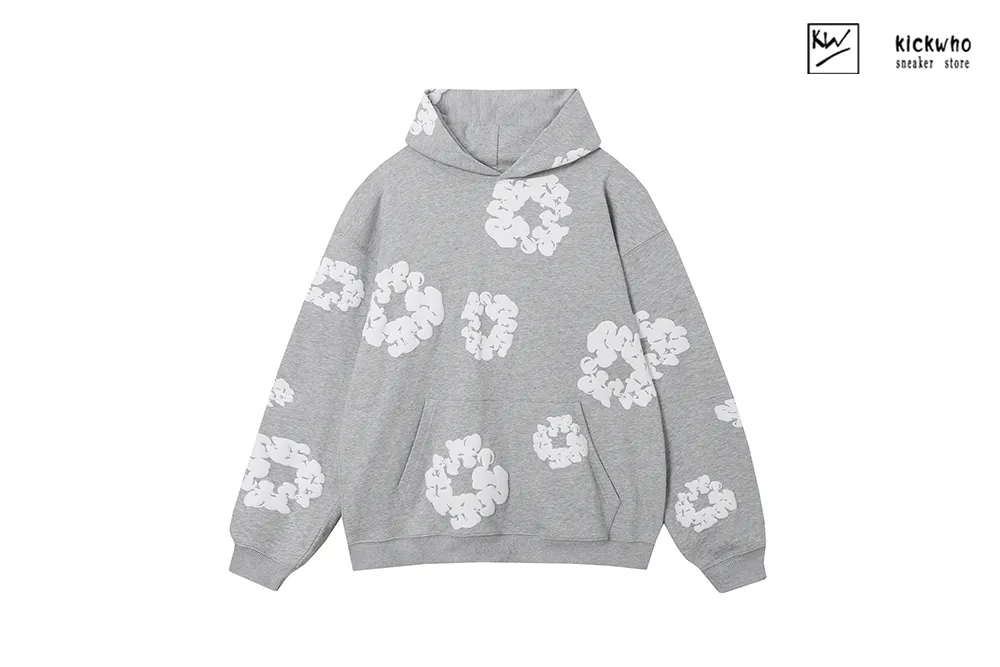 denim tears printing suit hoodie grey