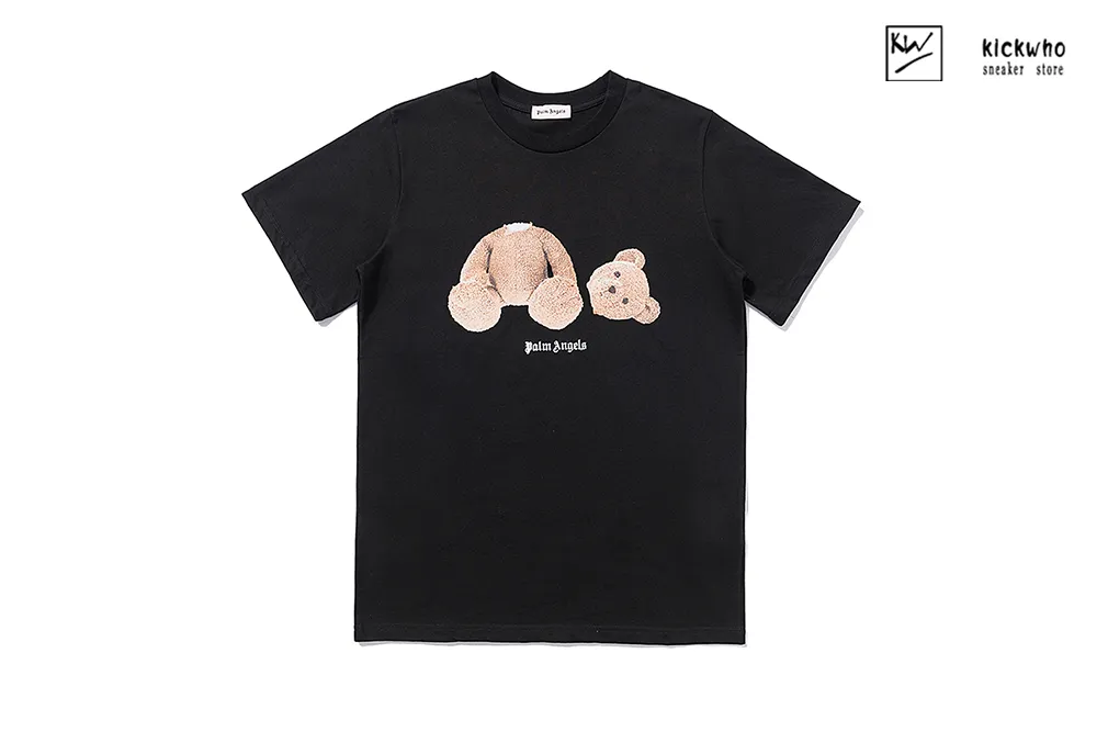 palm angels cartoon guillotine bear t-shirt black