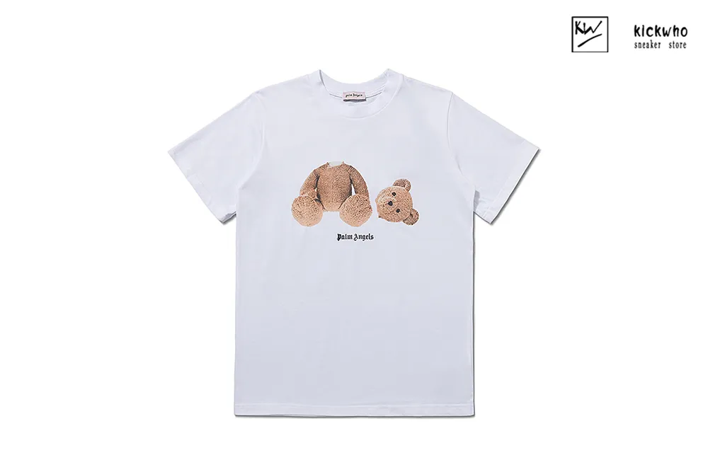 palm angels cartoon guillotine bear t-shirt white