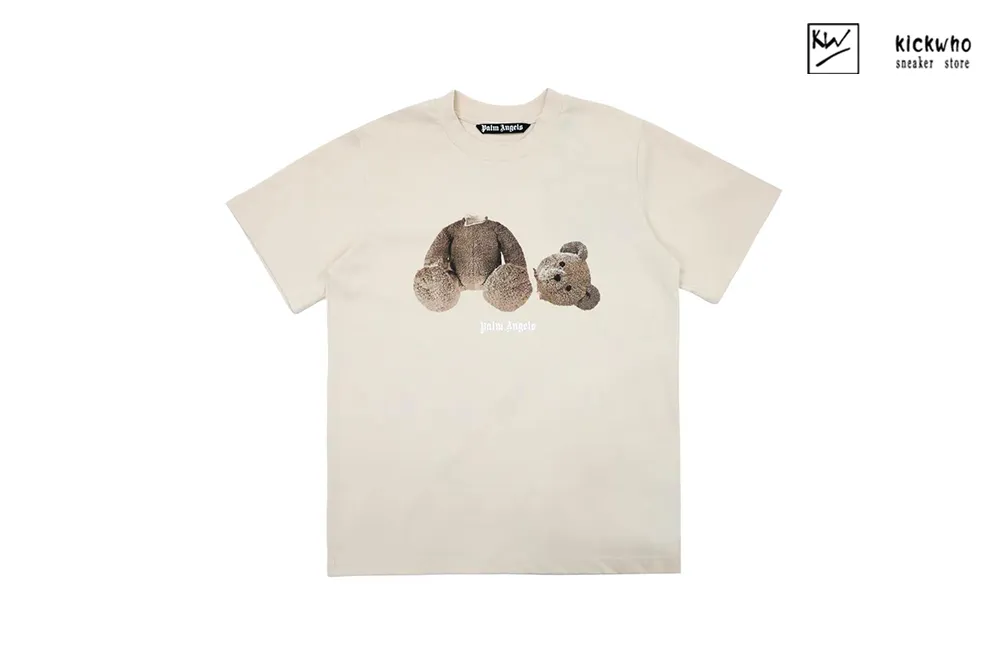 palm angels cartoon guillotine bear t-shirt apricot