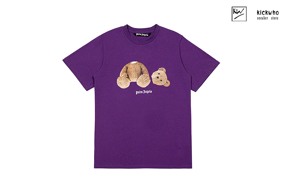 palm angels cartoon guillotine bear t-shirt purple