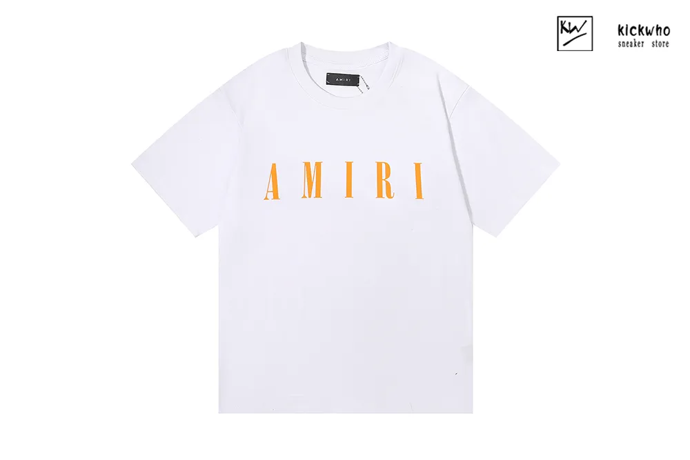 amiri logo t-shirt white gold