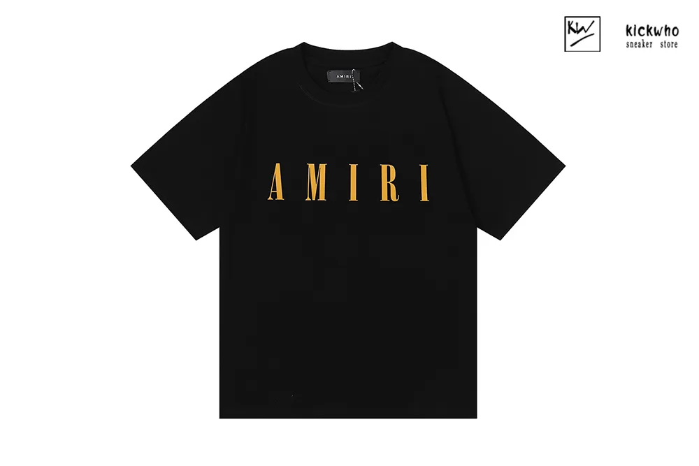 amiri logo t-shirt black gold