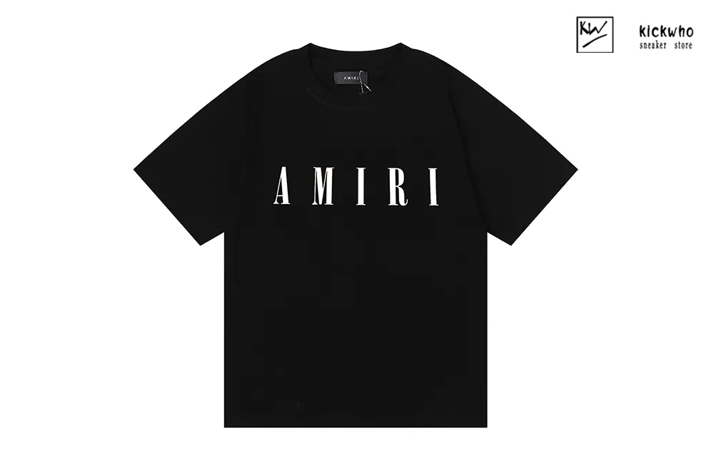 amiri logo t-shirt black white