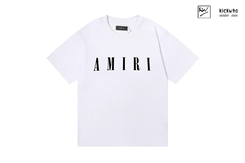 amiri logo t-shirt white black