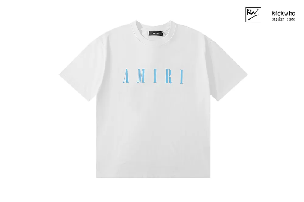 amiri logo t-shirt white blue