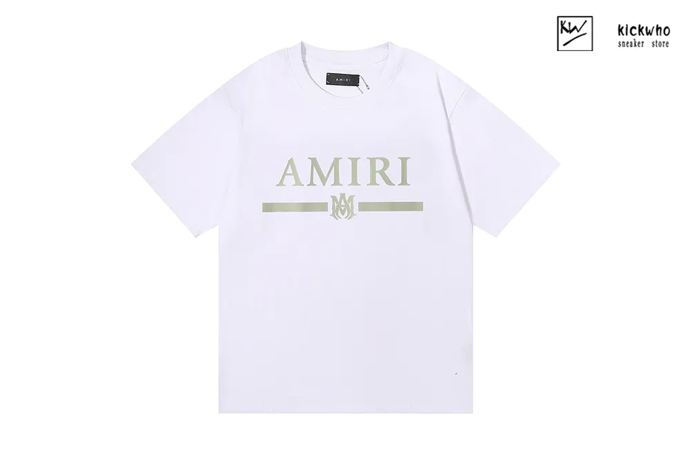 amiri classic logo print t-shirt white green