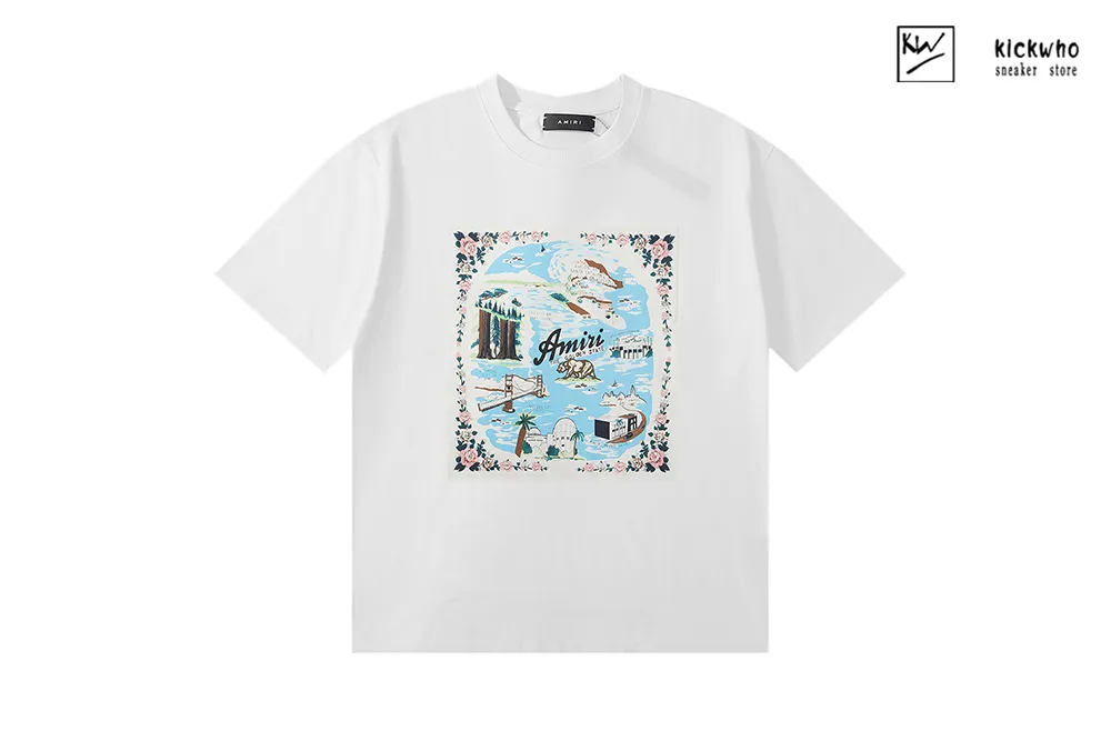 amiri flower polar bear t-shirt white