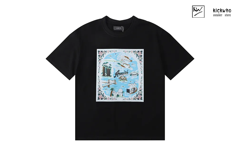 amiri flower polar bear t-shirt black