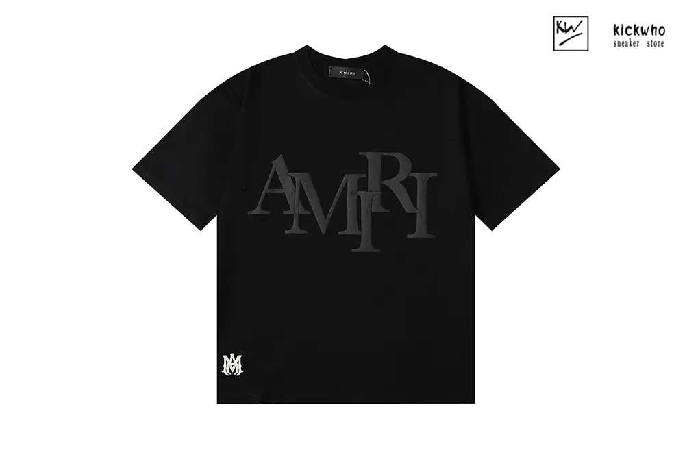 amiri large letter logo t-shirt black