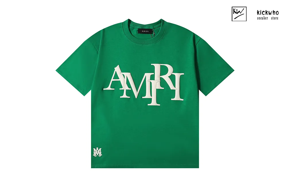 amiri large letter logo t-shirt green