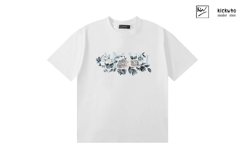 amiri flower printing t-shirt white