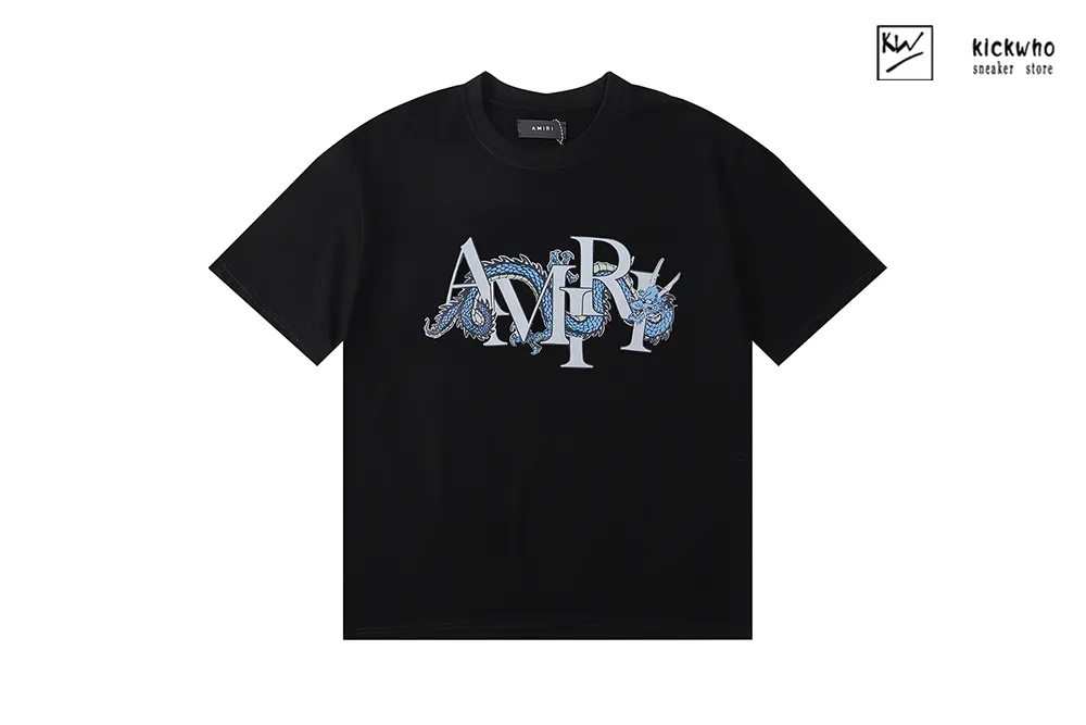 amiri dragon printing t-shirt black