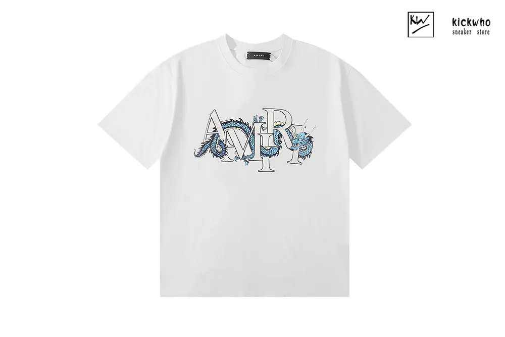 amiri dragon printing t-shirt white