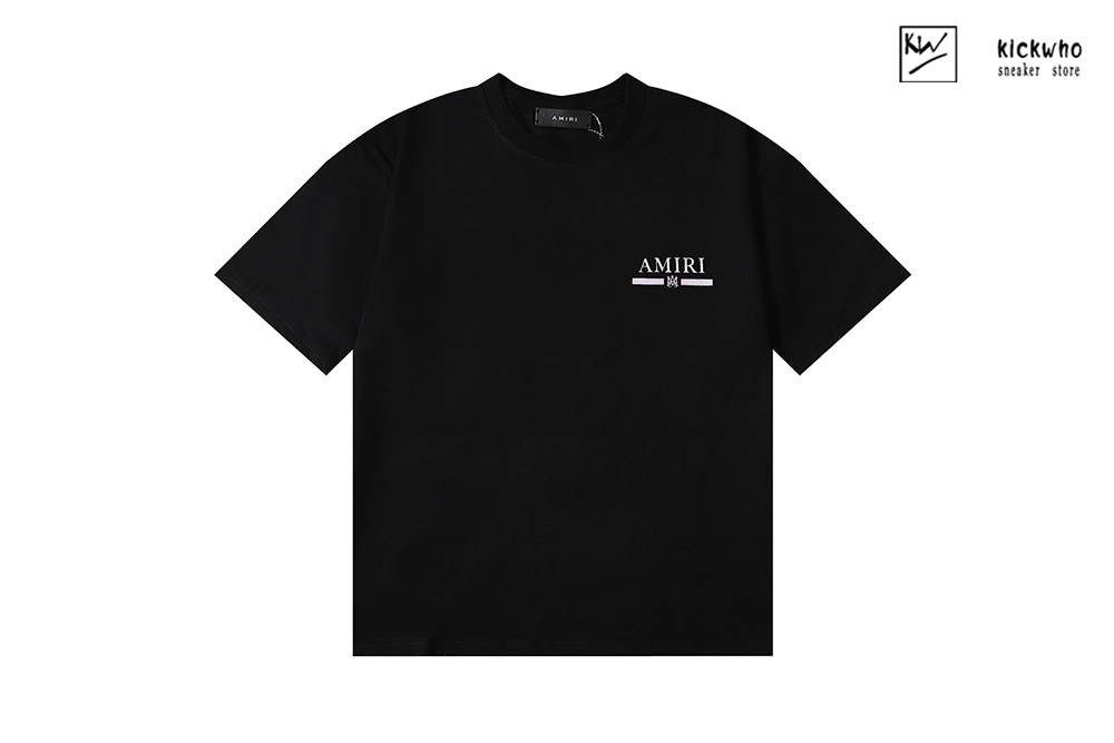 amiri classic logo print t-shirt black pink