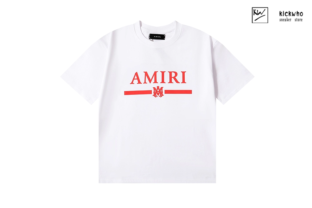 amiri classic logo print t-shirt white red