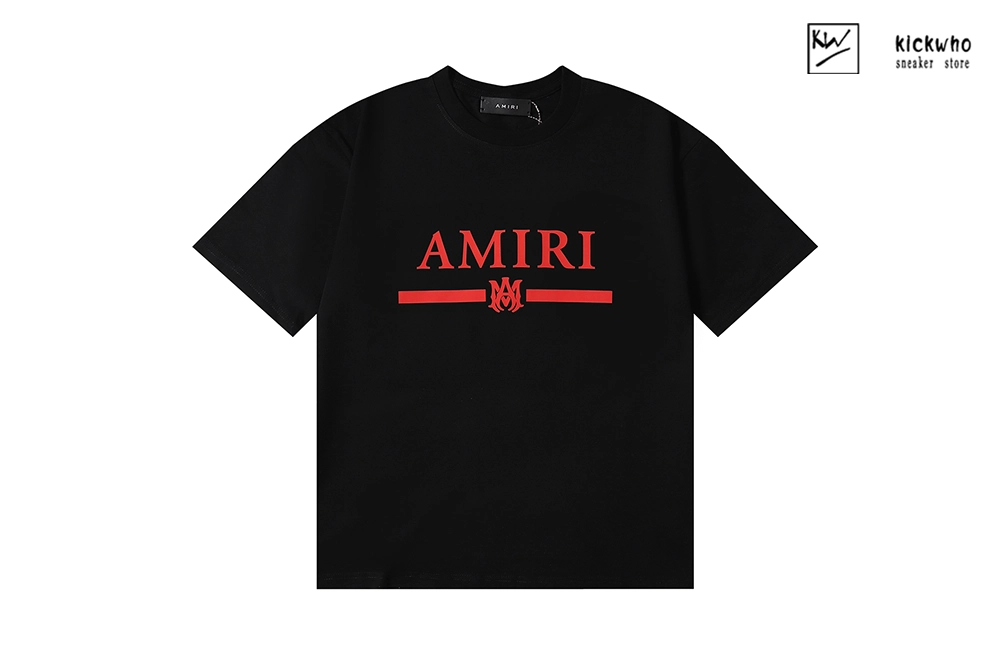 amiri classic logo print t-shirt black red