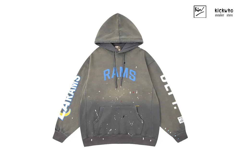 gallery dept splashink rams hoodie grey