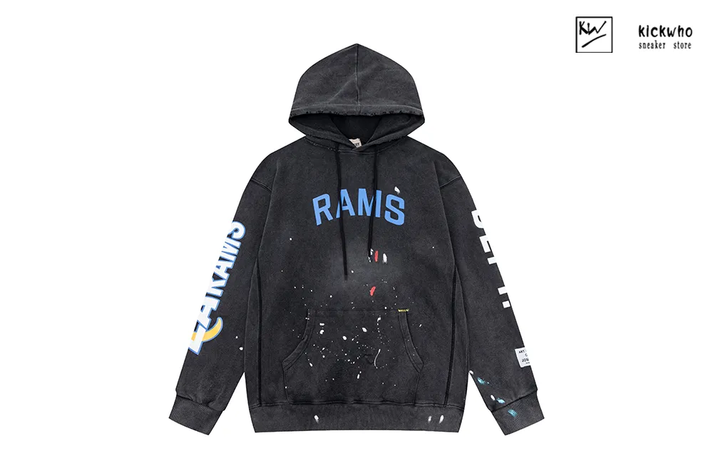 gallery dept splashink rams hoodie black