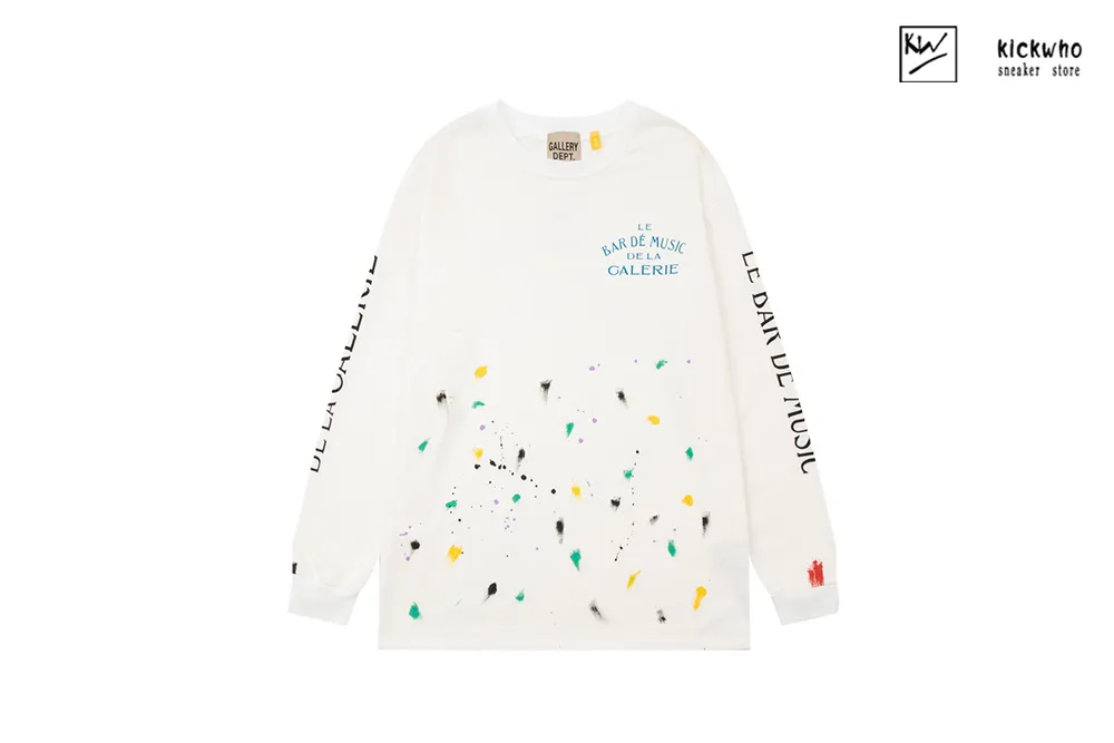 gallery dept colored letter embroidery crewneck white