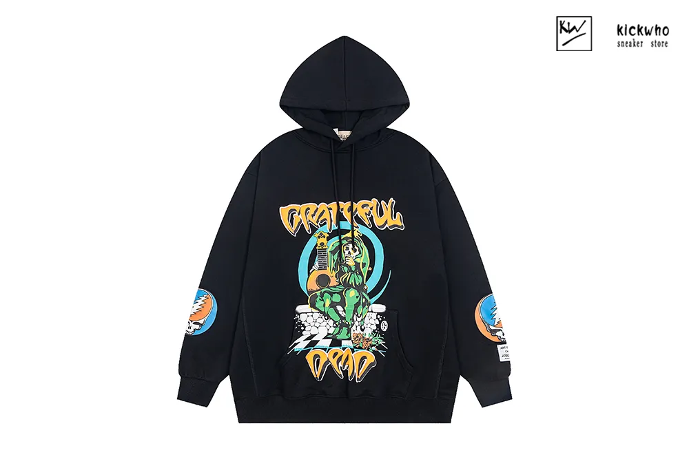 gallery dept skull band hoodie black