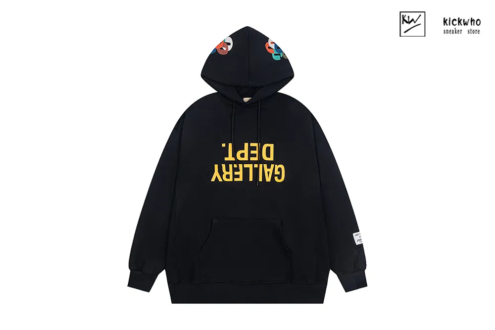 gallery dept inverted letter hoodie black