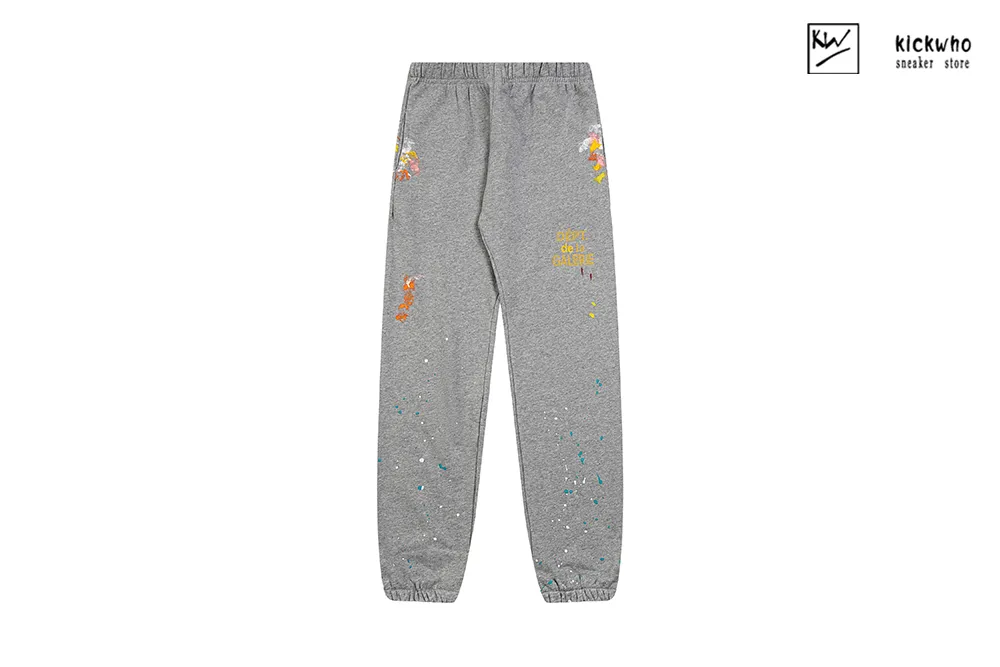 gallery dept splash ink letter pants light gray