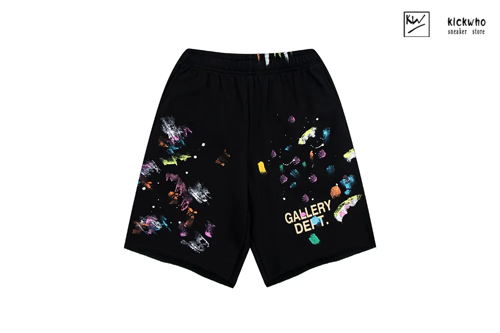 gallery dept speckled ink letters shorts black