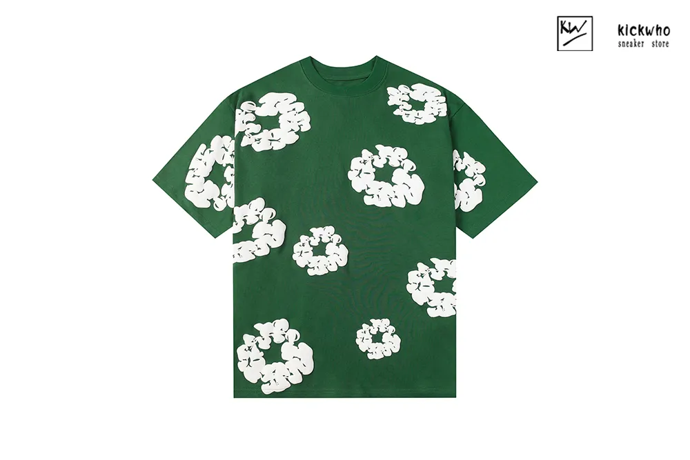 denim tears printing t-shirt green