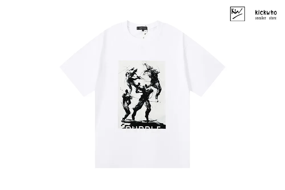 purple brand sketch printing t-shirt white