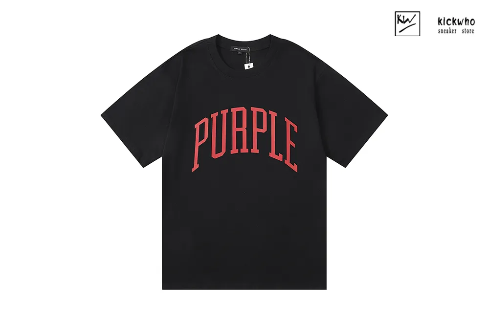 pu*re b*and orange curved logo t-shirt black