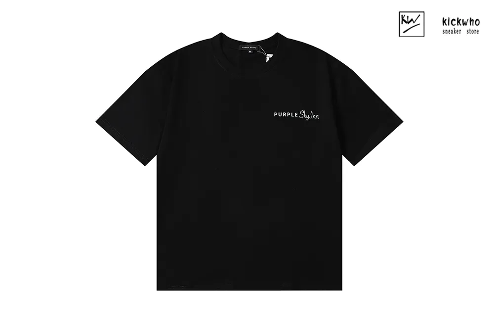 purple brand behind bowling t-shirt black