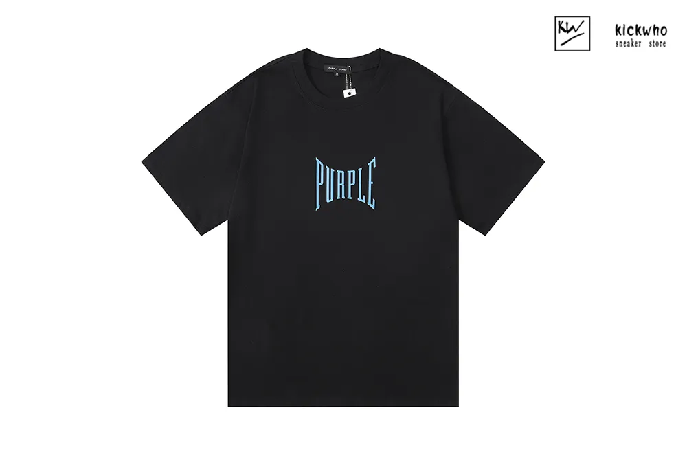 pu*re b*and blue logo t-shirt black