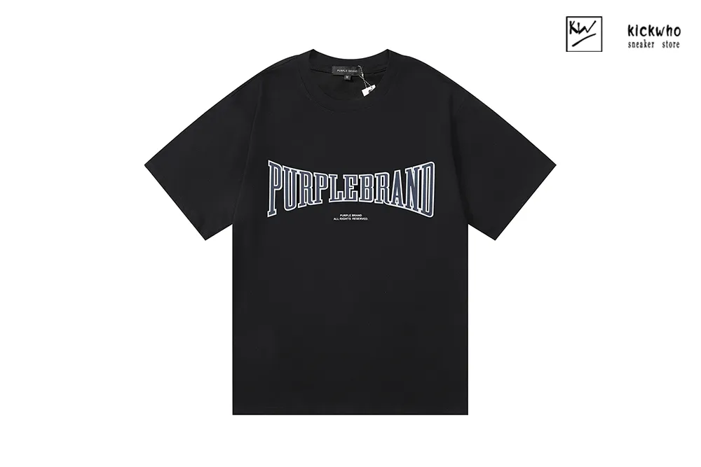 pu*re b*and letter logo t-shirt black