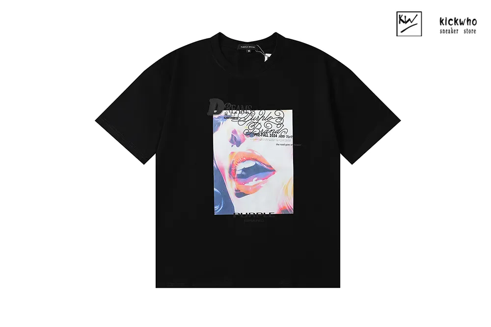 pu*re b*and red lipped beauty t-shirt black