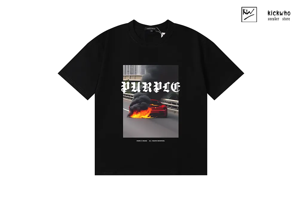 pu*re b*and burning car t-shirt black