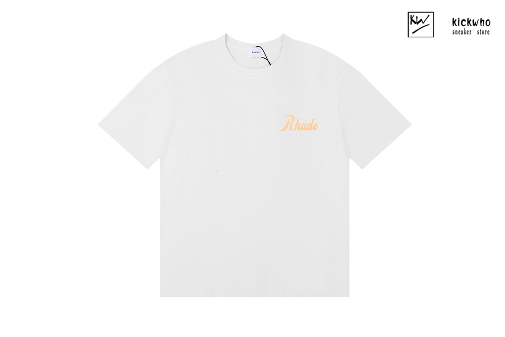 rhude slogan letter printing t-shirt white