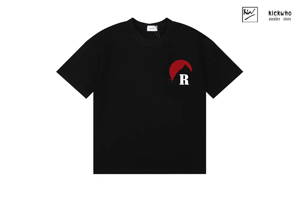 rhude sunset printing t-shirt black