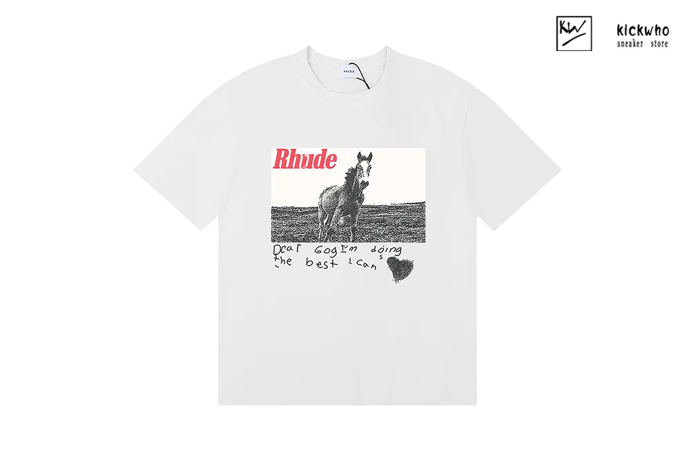 rhude galloping steed t-shirt white