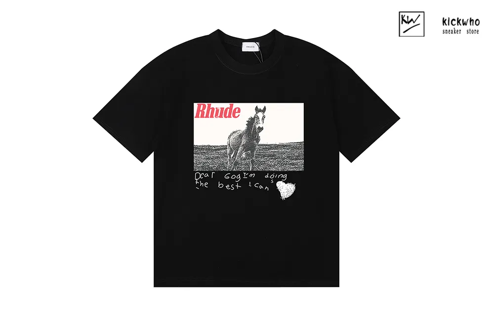 rhude galloping steed t-shirt black