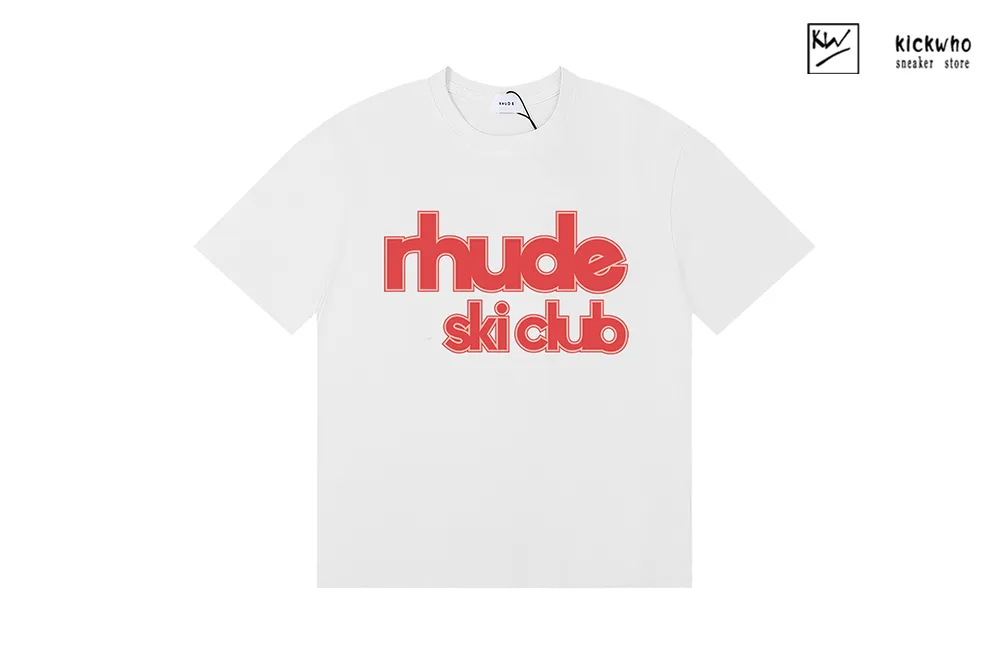 rhude ski club printing t-shirt white