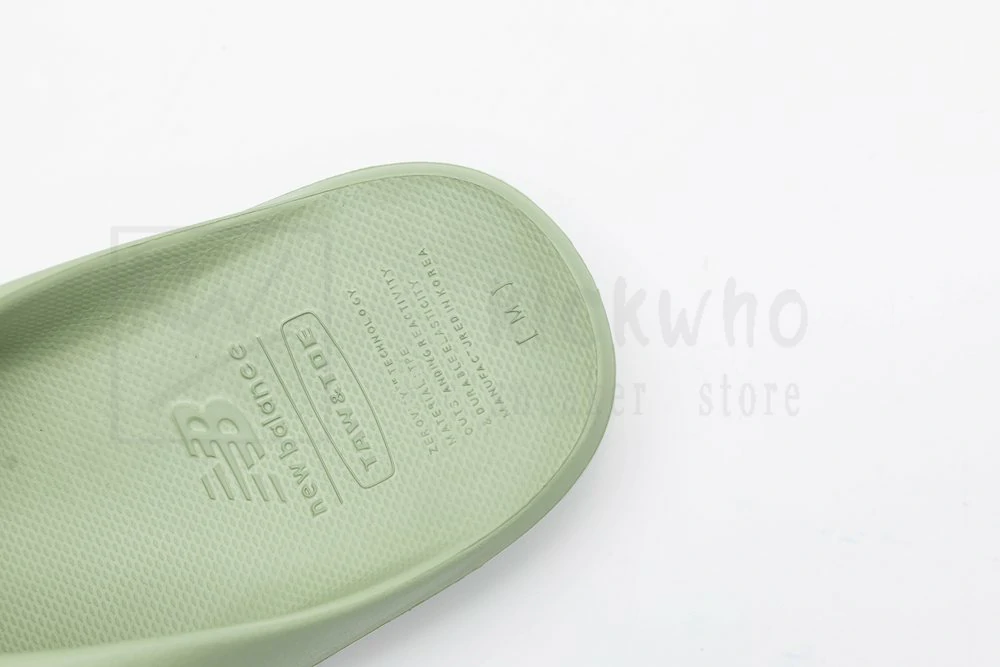 taw & toe x new balance slipper avocado green