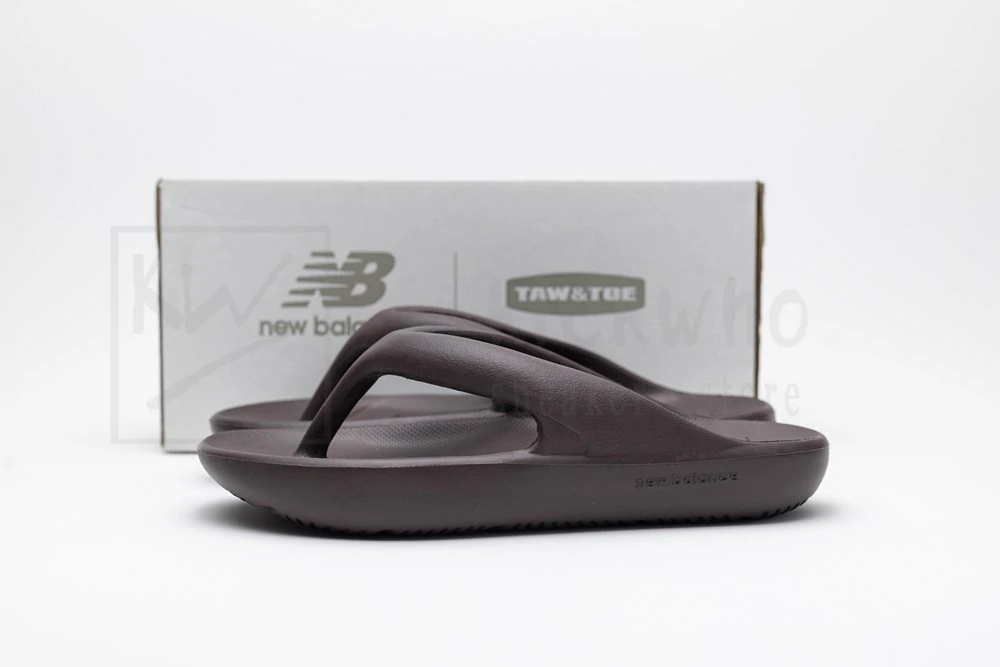 taw & toe x new balance slipper coffee